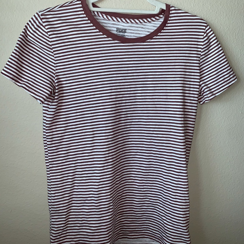 Mauve/White Striped VS Pink Tee